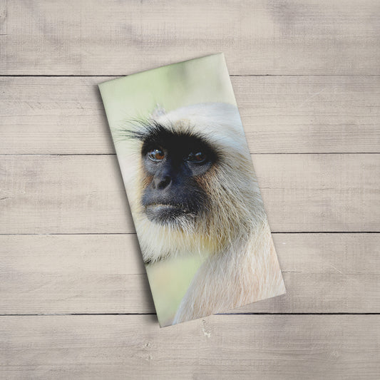 The Look  - Gray Langur Tea Towel by Will Travers