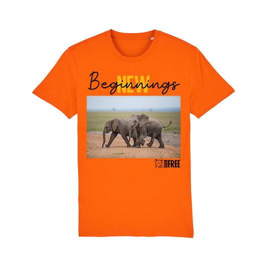 New Beginnings Elephant Calf T-Shirt by George Logan