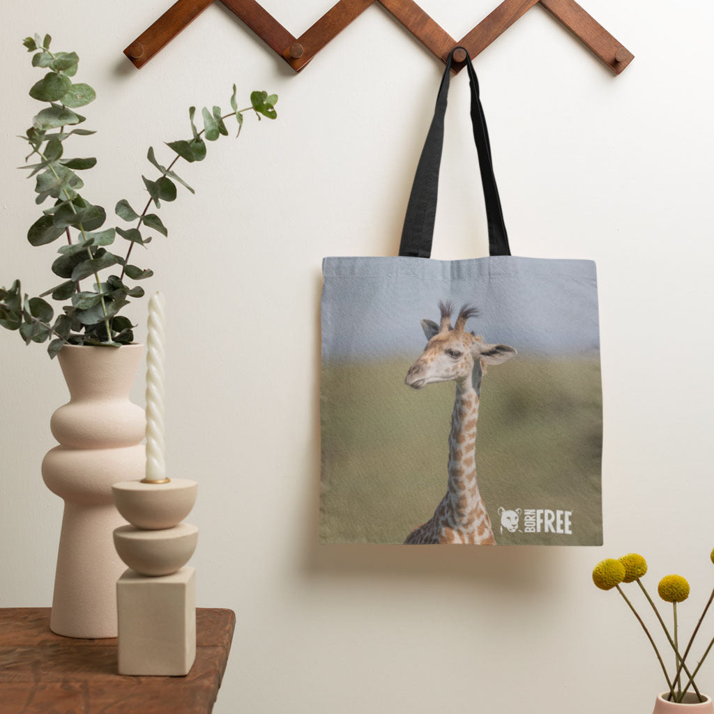 New Beginnings Giraffe Calf Tote Bag by George Logan