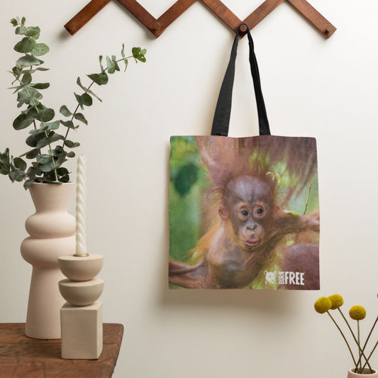 Born Free Baby Orangutan Edge-to-Edge Tote Bag