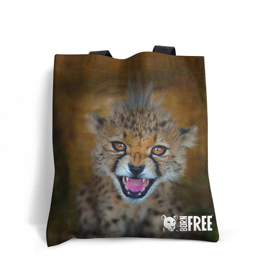 New Beginnings Cheetah Cub Tote Bag by George Logan