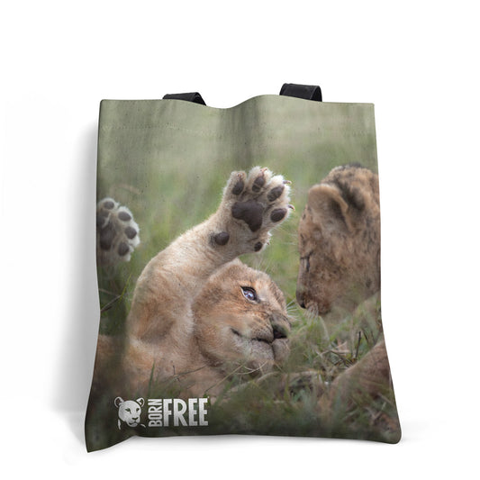New Beginnings Lion Cubs Tote Bag by George Logan