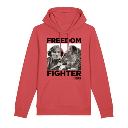 Freedom Fighter - Dame Virginia and Girl Black Print Hoodie