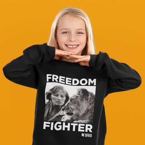 Freedom Fighter - Dame Virginia and Girl White Print Sweatshirt