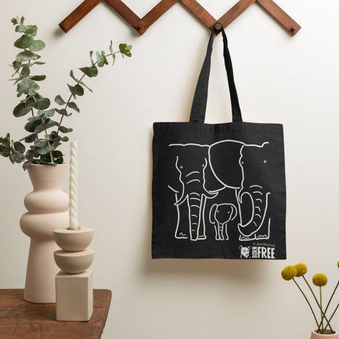 Born Free - The Elephant Family Edge-to-Edge Tote Bag