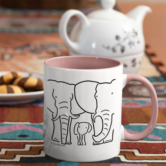 Born Free Elephant Family Ceramic Mug | Jane Bristowe Art