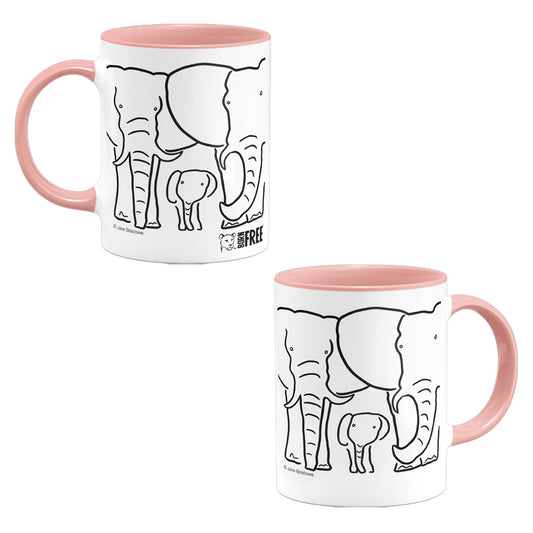 Born Free Elephant Family Ceramic Mug | Jane Bristowe Art