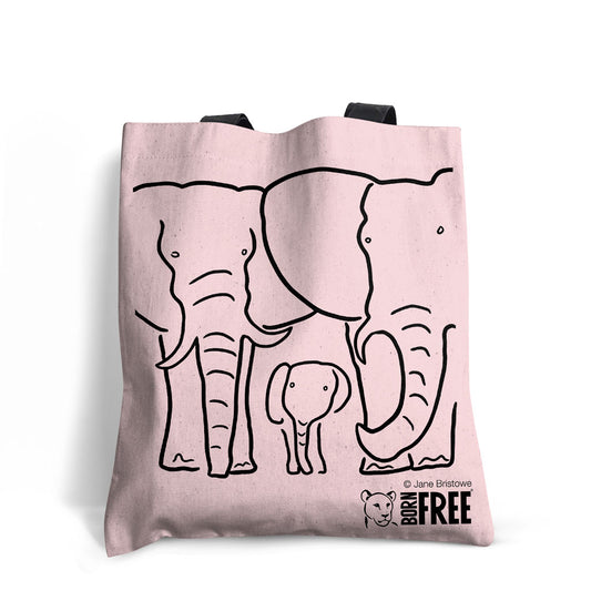 Born Free - The Elephant Family Edge-to-Edge Tote Bag