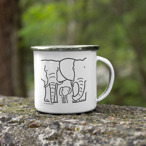 Born Free Elephant Family Enamel Mug | Jane Bristowe Art