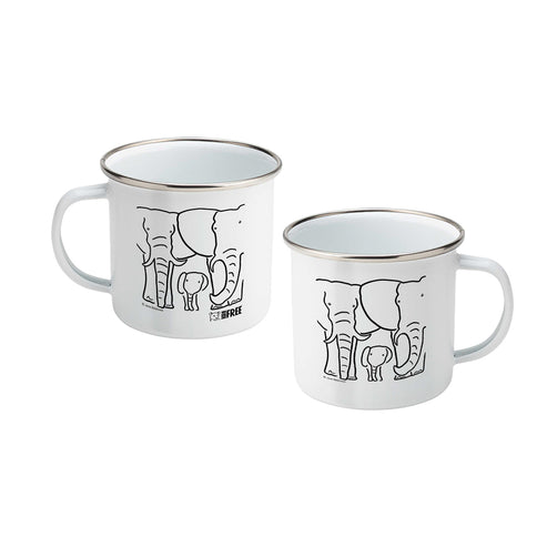 Born Free Elephant Family Enamel Mug | Jane Bristowe Art