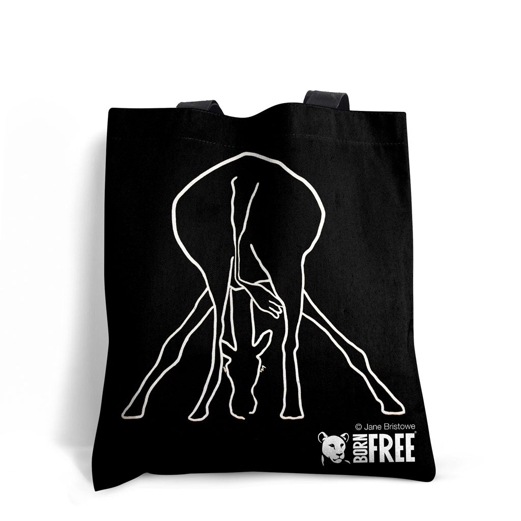 Born Free - The Drinking Giraffe Edge-to-Edge Tote Bag