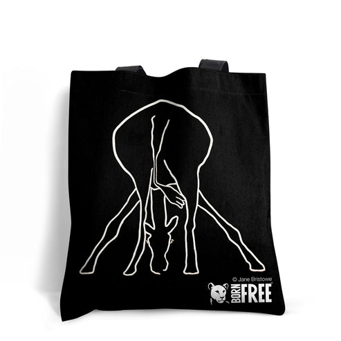Born Free - The Drinking Giraffe Edge-to-Edge Tote Bag