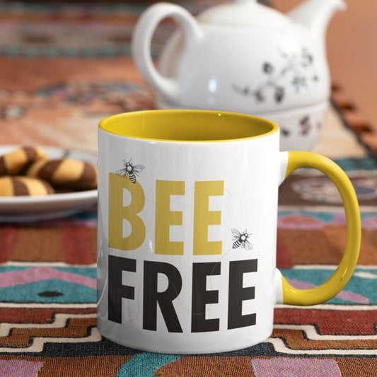 Bee Free Yellow Coloured Insert Mug