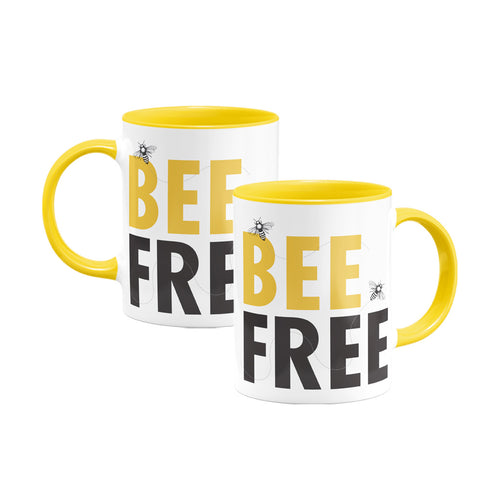 Bee Free Yellow Coloured Insert Mug