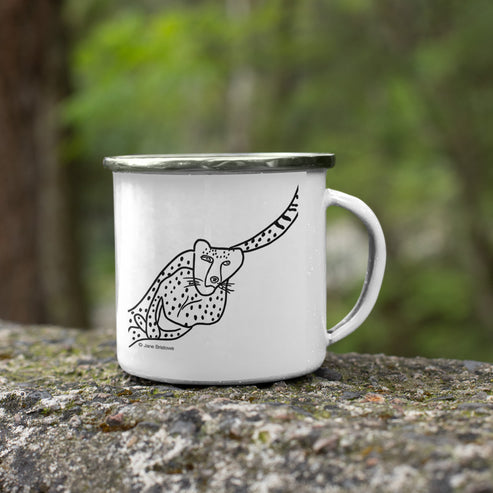 Born Free Wildlife Wonders Enamel Mug Set | Complete 6-Piece Collection | Jane Bristowe Art