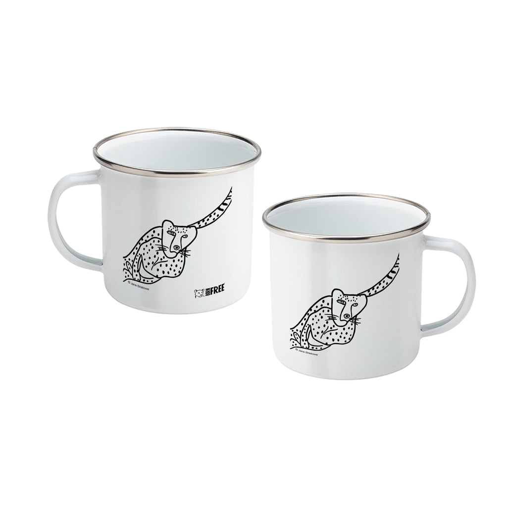 Born Free Running Cheetah Enamel Mug | Jane Bristowe Art