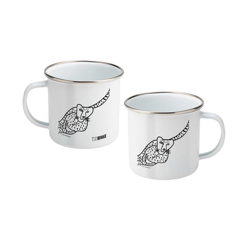Born Free Running Cheetah Enamel Mug | Jane Bristowe Art