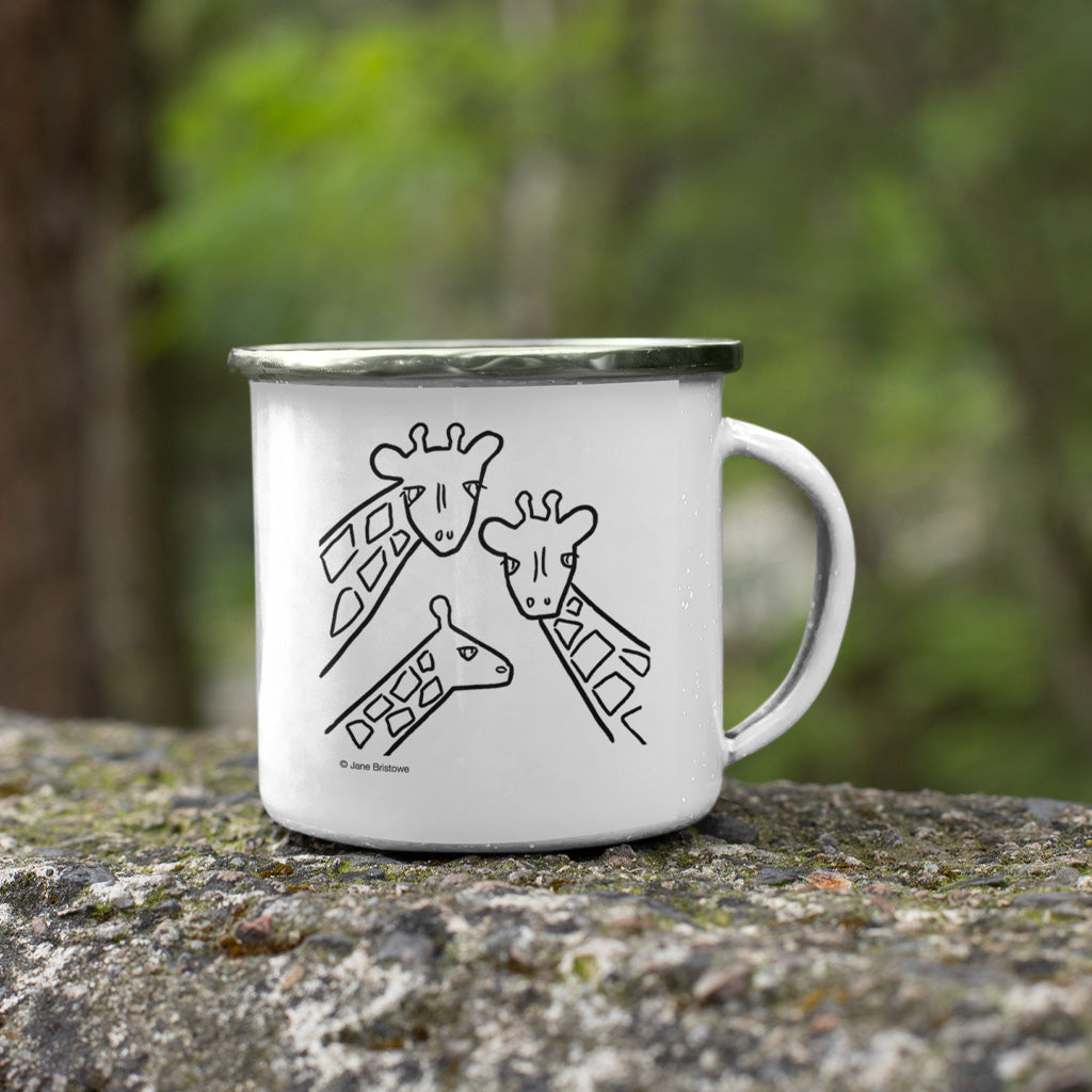 Born Free Wildlife Wonders Enamel Mug Set | Complete 6-Piece Collection | Jane Bristowe Art