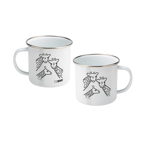 Born Free Giraffe Trio Enamel Mug | Jane Bristowe Art