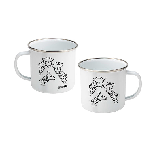 Born Free Giraffe Trio Enamel Mug | Jane Bristowe Art