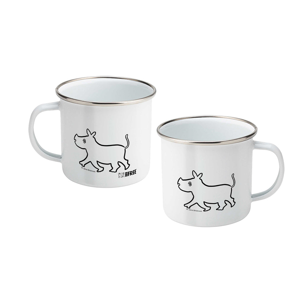 Born Free Baby Rhino Enamel Mug | Jane Bristowe Art