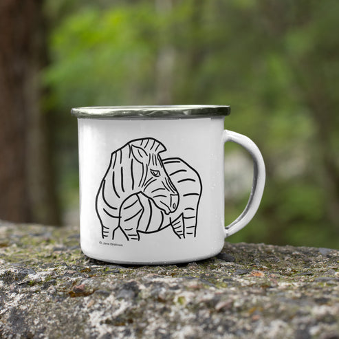 Born Free Wildlife Wonders Enamel Mug Set | Complete 6-Piece Collection | Jane Bristowe Art