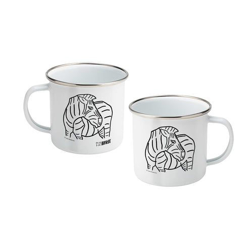 Born Free Zebra Enamel Mug | Jane Bristowe Art