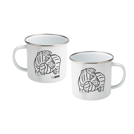 Born Free Zebra Enamel Mug | Jane Bristowe Art