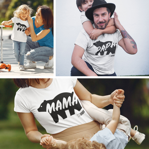 Bear Family T-Shirt Set (White)