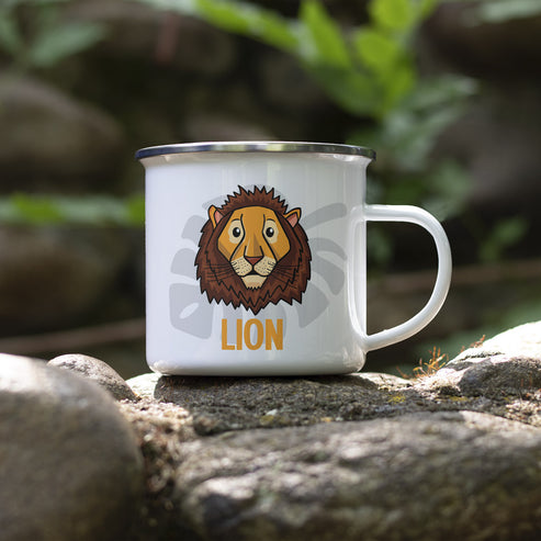 Lion Enamel Mug