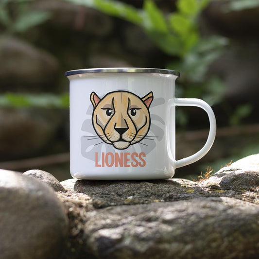 Lioness Enamel Mug