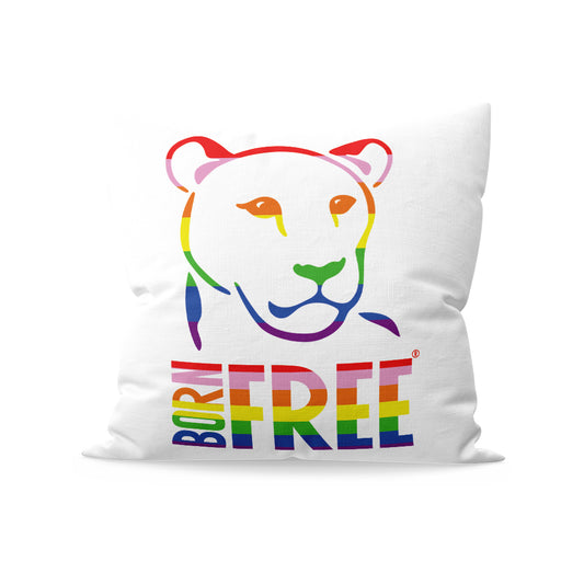 Born Free Rainbow Logo Organic Cushion