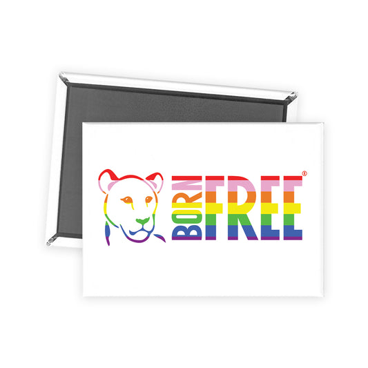 Born Free Rainbow Logo Magnet