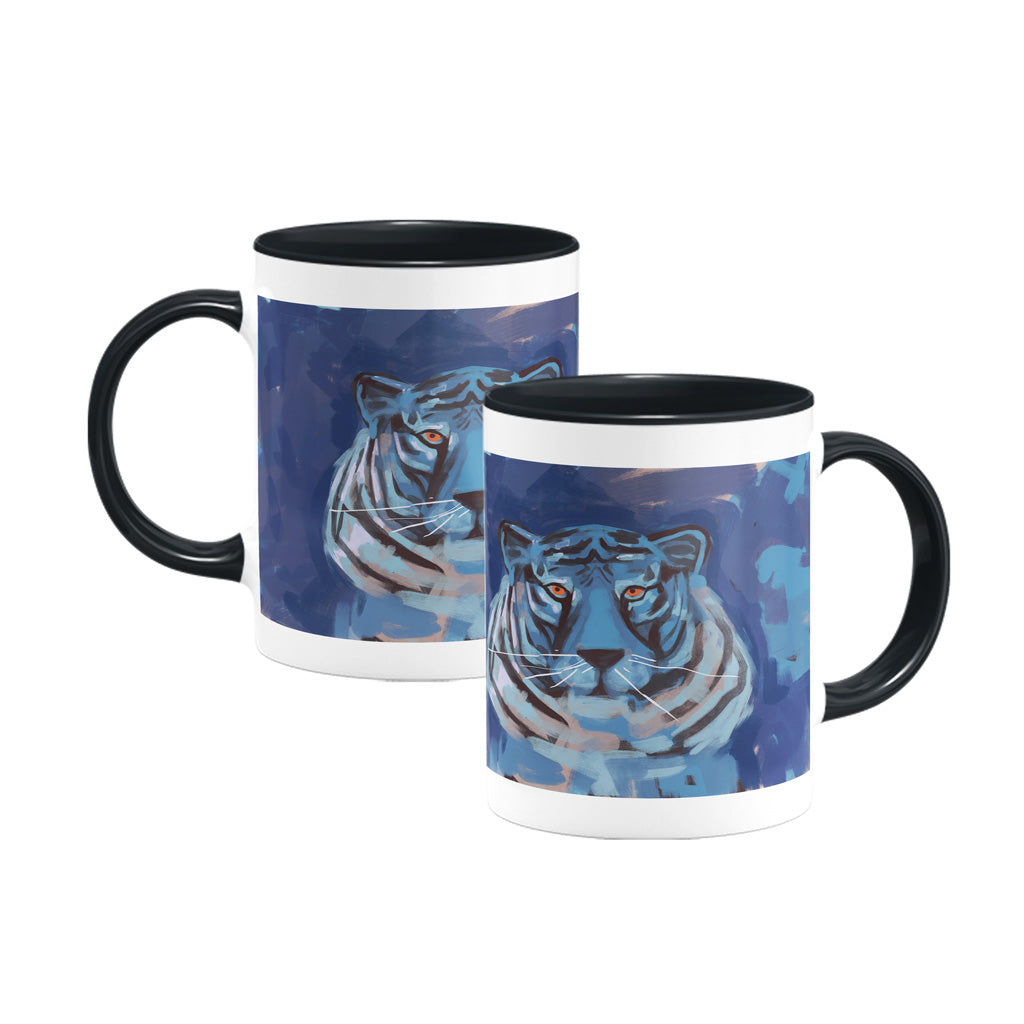 White Tiger Black Coloured Insert Mug