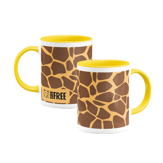 Giraffe Print Yellow Mug - Born Free Animal Prints