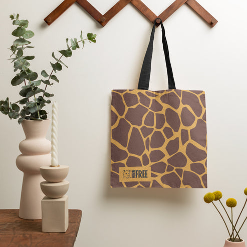 Giraffe Print Edge-to-Edge Tote Bag - Born Free Animal Prints