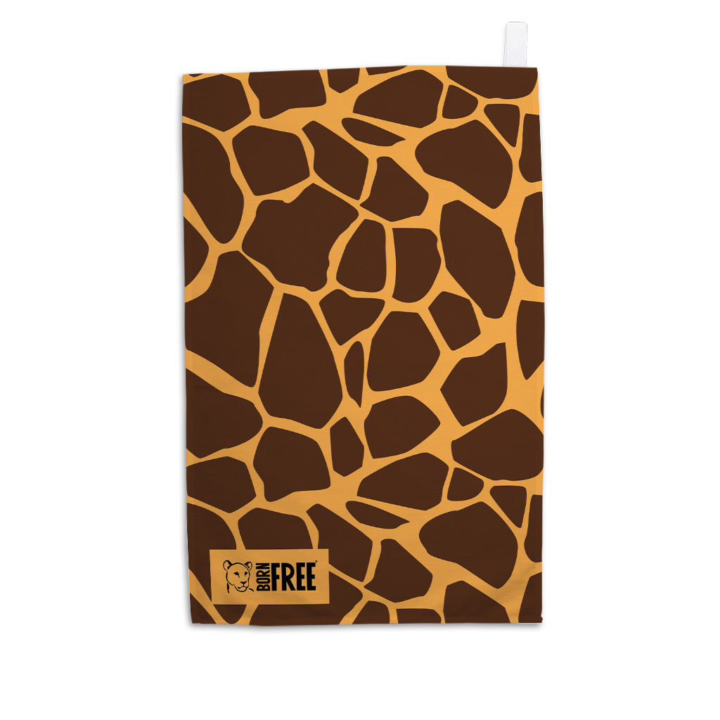 Giraffe Print Organic Tea Towel - Born Free Animal Prints