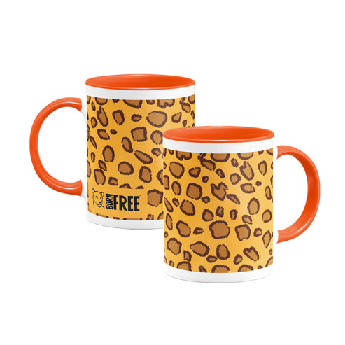 Leopard Print Orange Mug - Born Free Animal Prints
