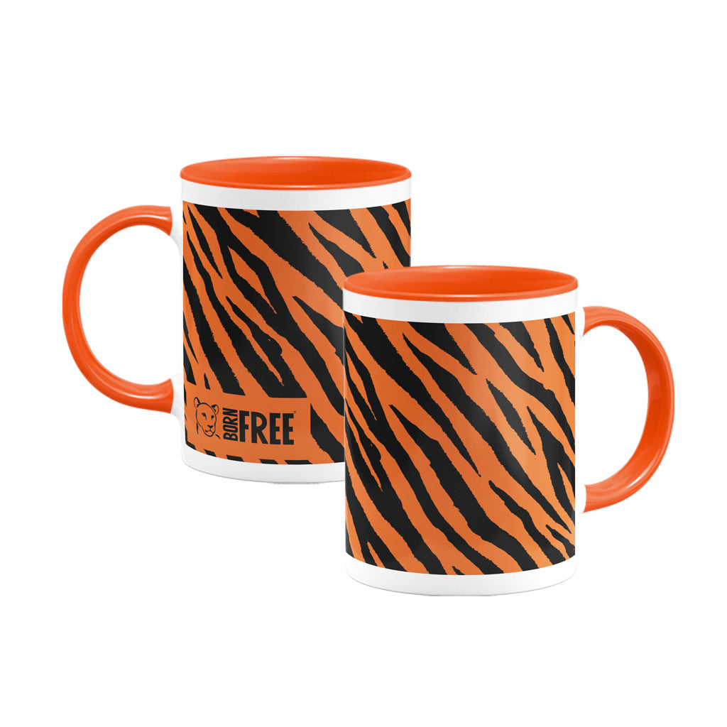 Tiger Print Orange Mug - Born Free Animal Prints