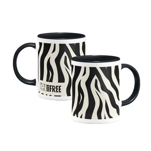 Zebra Print Black Mug - Born Free Animal Prints