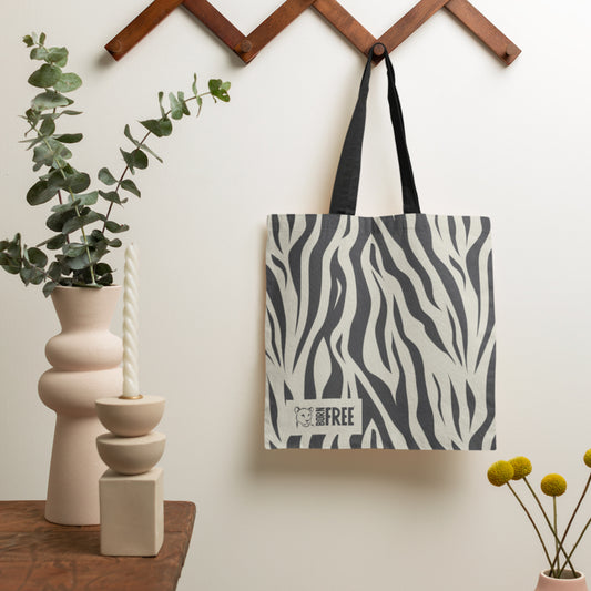 Zebra Print Edge-to-Edge Tote Bag - Born Free Animal Prints