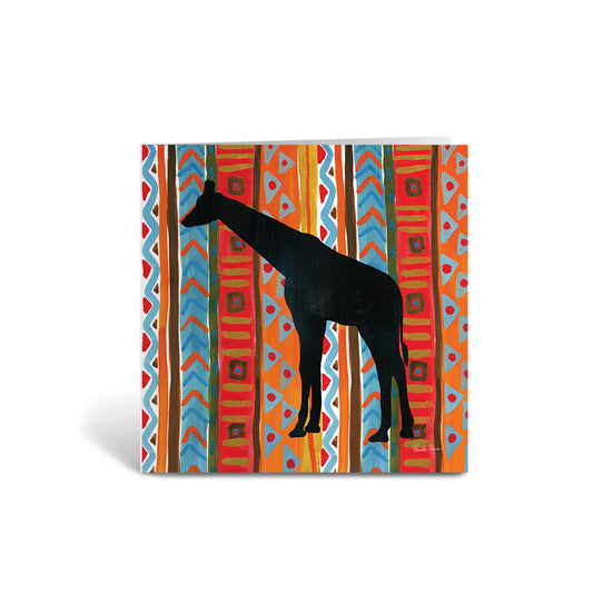 African Giraffe Print Greeting Cards - Pack of 6