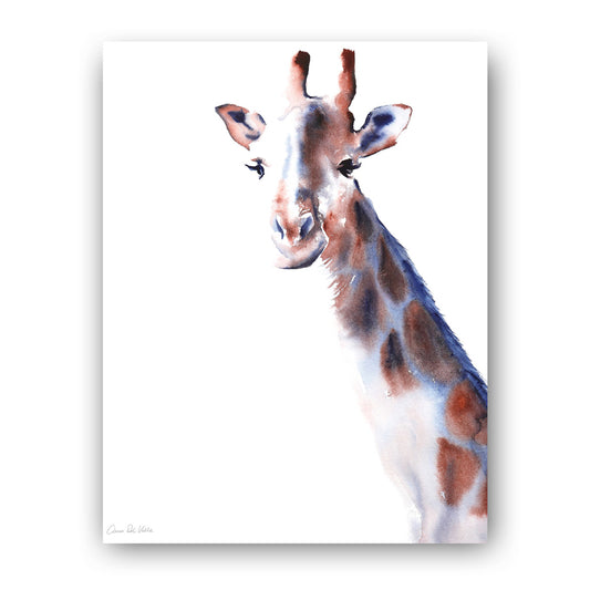 Copper and Blue Giraffe Art Print