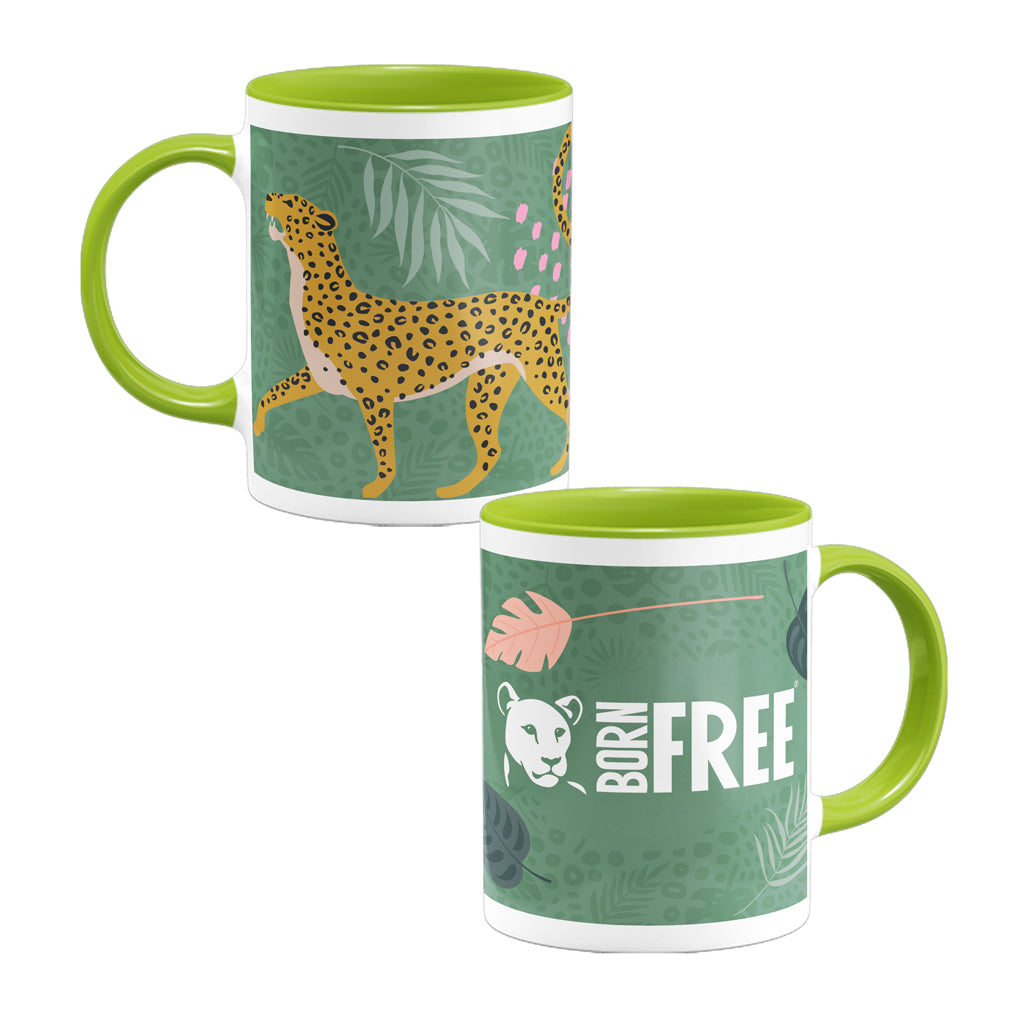 Roaming Jungle Cats - Green Coloured Insert Mug