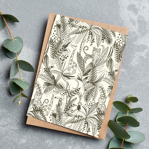 Jungle Animals Greeting Cards - Pack of 6