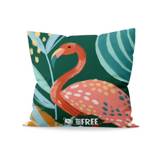 Resting Flamingo Organic Cushion