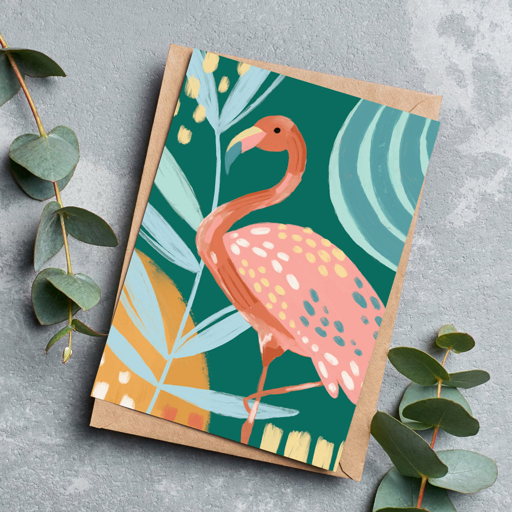 Resting Flamingo Greeting Cards - Pack of 6