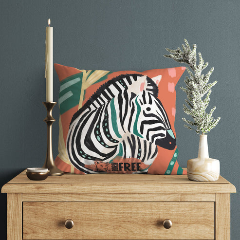 Grazing Zebra Organic Cushion