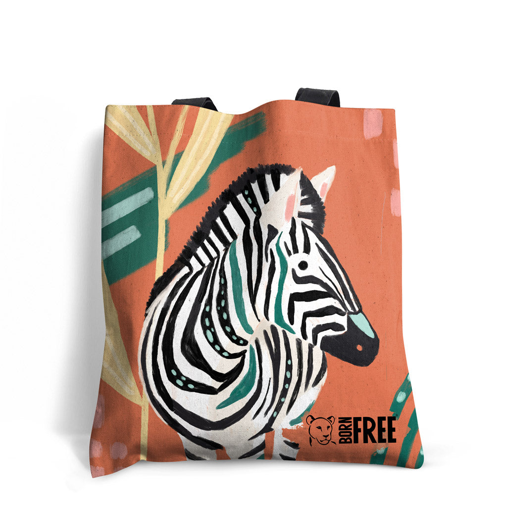 Born Free - Grazing Zebra Edge-to-Edge Tote Bag