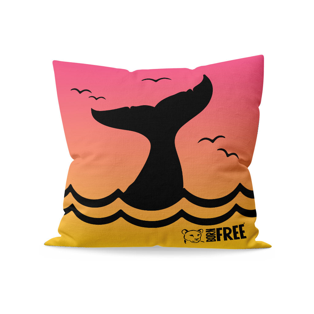 Whale Silhouette Organic Cushion